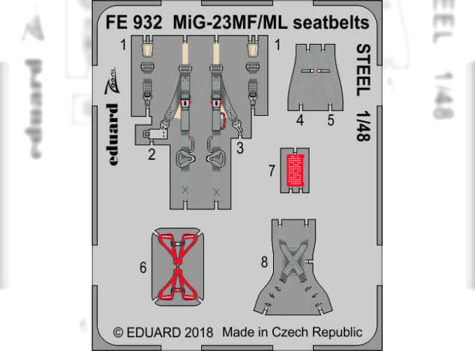 Фототравление для модели MiG-23MF/ ML seatbelts STEEL