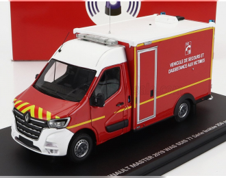 RENAULT Master Van Was Sdis 77 Vehicule De Secours Et D'assistance Aux Victimes Ambulance Sapeurs Pompier (2019), Red White Yellow