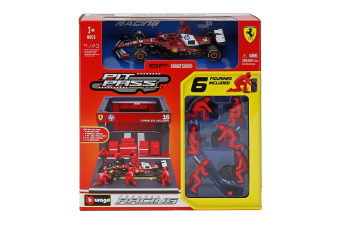 FERRARI F1 SF-25 diorama garage pit-stop Team Scuderia Ferrari №16 Season (2025) Charles Leclerc with crew figure and accessories
