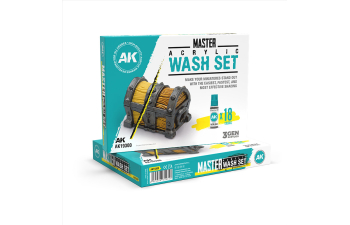 Набор смывок Master Acrylic - Полный набор (18 цветов) / MASTER ACRYLIC WASH SET – FULL RANGE (18 COLORS)