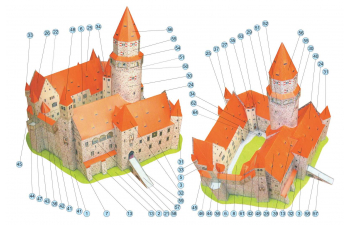 Сборная модель Замок Bouzov / Hrad Bouzov