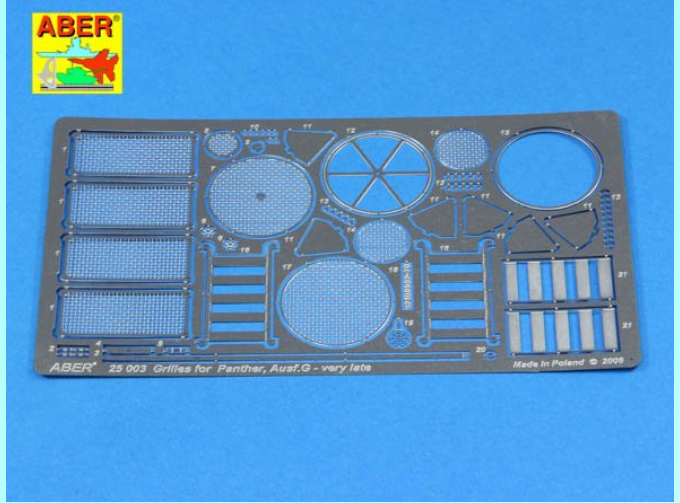 Фототравление для Grilles for Sd.Kfz.171. Panther, Aus.G – Late model