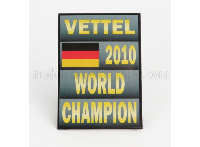 ACCESSORIES F1 World Champion Plate Pit Board - Red Bull Rb5 Red Bull N 5 Season (2010) Sebastian Vettel, Grey Black Yellow