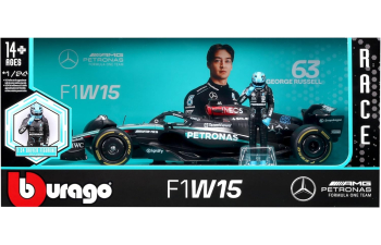 MERCEDES GP F1 W15 Eq Performance Team Amg Petronas Motorsport №63 Season (2024) George Russell - With Pilot, Black Silver Green