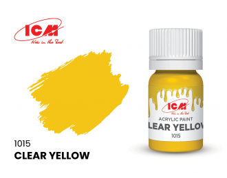 Краска акриловая 12 мл, Прозрачный желтый (Clear Yellow)