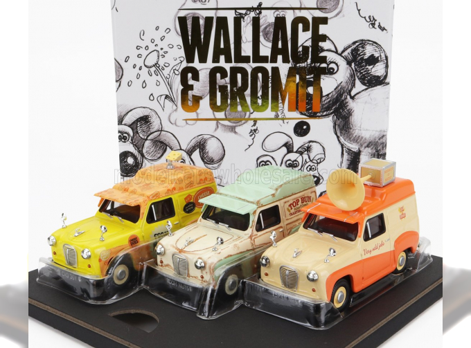 AUSTIN Set 3x Delivery Van - Wallace & Gromit - Aardman, Various