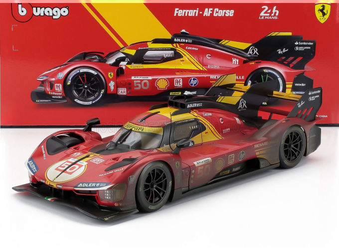 FERRARI 499p 3.0l Turbo V6 Team Ferrari Af Corse №50 Winner 24h Le Mans (after Race Version) (2024) Antonio Fuoco - Miguel Molina - Nicklas Nielsen, Red