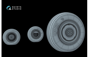 Комплект колес Су-30СМ с нагруженными шинами (Звезда)