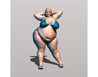 Фигура Пышка стоит, окрашенная