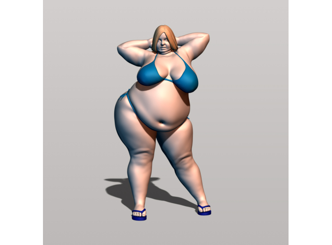 Фигура Пышка стоит, окрашенная