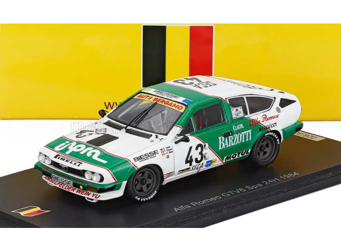 ALFA ROMEO Alfetta Gtv6 N 43 24h Spa (1984) Dagmar Suster - Pascal Witmeur - Jean Paul Libert, Green White