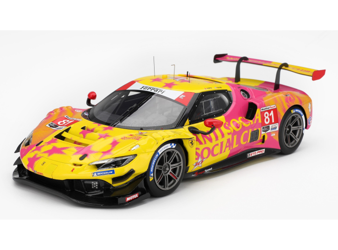 FERRARI 296 GT3 3.0L Turvo v6 Team Dragon Speed №81 IMSA Laguna seca (2025) Albert Costa - Giacomo Altoe, yellow/pink