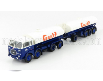 FIAT 690 Millepiedi Tanker Truck Gulf 1960, Blue White