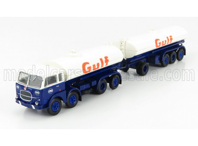 FIAT 690 Millepiedi Tanker Truck Gulf 1960, Blue White