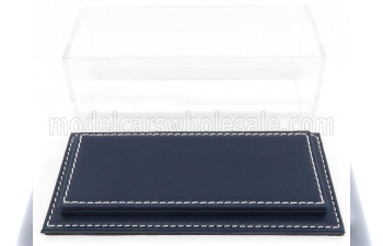 VETRINA DISPLAY BOX Molhouse Base In Pelle - Leather Base Blue - Lungh.lenght Cm 17 X Largh.width Cm 8 X Alt.height Cm 7 (altezza Interna 5.2 Cm ), Plastic Display