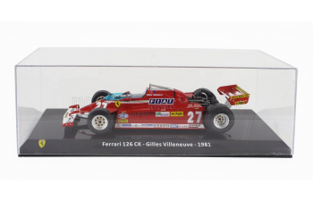FERRARI F1 126ck №27 Season (1981) Gilles Villeneuve - Con Vetrina - With Showcase, Red Silver
