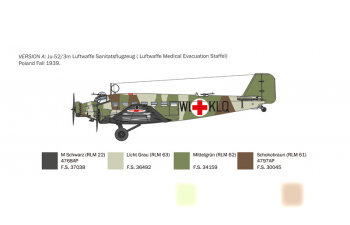 Сборная модель JUNKERS Ju-52/3m Military Airplane 1935