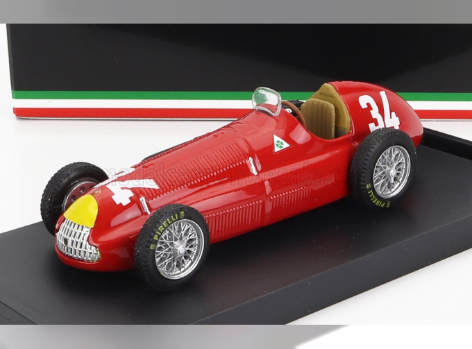 ALFA ROMEO F1 158 N 34 World Champion Winner Monaco Gp Nino Farina 1950, Red