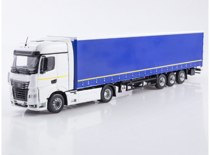Камский грузовик 54901 с полуприцепом НЕФАЗ-93341, белый / синий