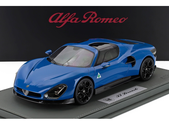 ALFA ROMEO 33 Stradale (2025) - Con Vetrina - With Showcase, Blu Reale - Blue
