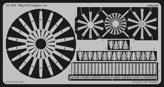 Фототравление для MiG-21F engine
