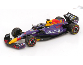 RED BULL F1 Rb19 Team Oracle Red Bull Racing №1 World Champion Winner Las Vegas Usa Gp (2023) Max Verstappen, Purple Yellow Red