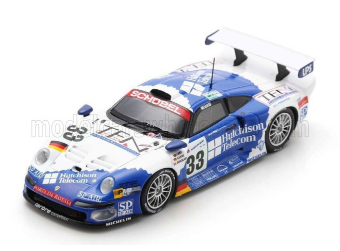 PORSCHE 911 Gt1 3.2l Turbo Team Schubel Engineering №33 5th 24h Le Mans (1997) Patrice Goueslard - Pedro Lamy - Armin Hahne, White Blue