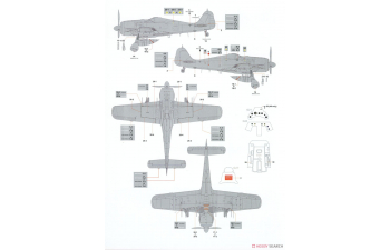 Сборная модель немецкий истребитель Focke-Wulf FW-190A-8, 4 в 1 (R2; R6; R7; R8)