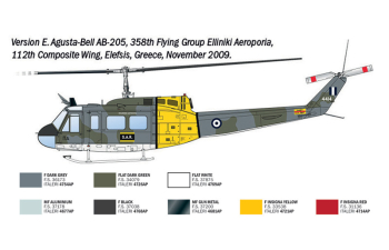 Сборная модель AGUSTA-BELL Ab-205 Mm 80547 Esercito Italiano 1987 - Uh-1d Us Navy 1967