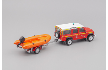 LAND ROVER DEFENDER 130 Fire Engine with Motorboat 1986, Vehicules Legers Sapeurs-Pompiers 12