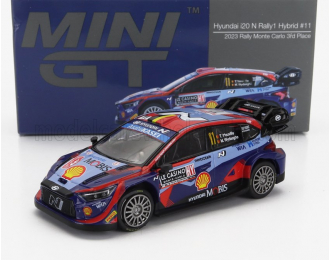 HYUNDAI I20 N Rally1 Team Shell Mobis Wrt №11 3rd Rally Montecarlo (2023) Thierry Neuville - Martijn Wydaeghe, 2 Tone Blue Red