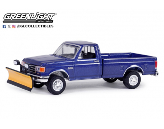 FORD F-250 XL 4x4 пикап со снежным отвалом (1991), Deep Shadow Blue Metallic