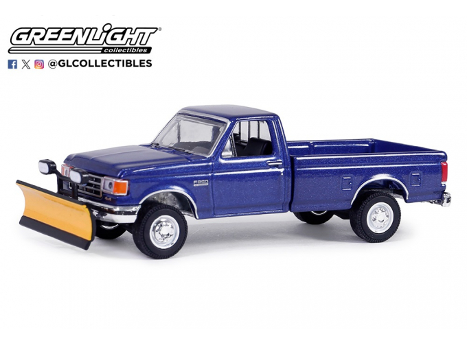 FORD F-250 XL 4x4 пикап со снежным отвалом (1991), Deep Shadow Blue Metallic