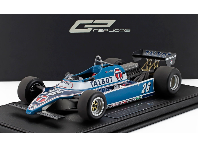 LIGIER F1 Js17 №26 6th Detroit Usa Gp (1982) Jacques Laffite, Light Blue