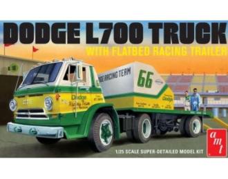 Сборная модель Dodge L700 Truck w/Flatbed Racing Trailer, plastic modelkit 1966