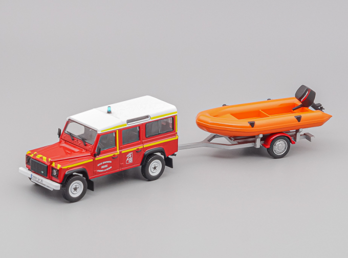 LAND ROVER DEFENDER 130 Fire Engine with Motorboat 1986, Vehicules Legers Sapeurs-Pompiers 12