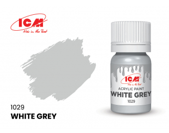 Краска акриловая 12 мл, Бело-серый (White Grey)