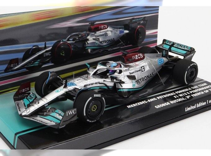 MERCEDES-BENZ GP F1 W13e Team Mercedes-amg Petronas F1 N63 3rd France Gp (2022) George Russel, Silver Green