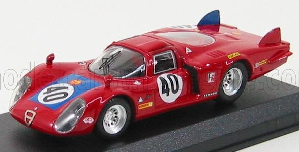 ALFA ROMEO 33.2 Lunga Le Mans (1968) N40 Casoni Biscaldi, Red Bue