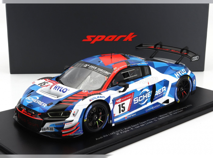 AUDI R8 Lms Gt3 Team Audi Sport Phoenix N15 Winner 24h Nurburgring (2022) D.Vanthoor - F.Vervisch - R.Frijns - K.van Der Linde, Blue White Red