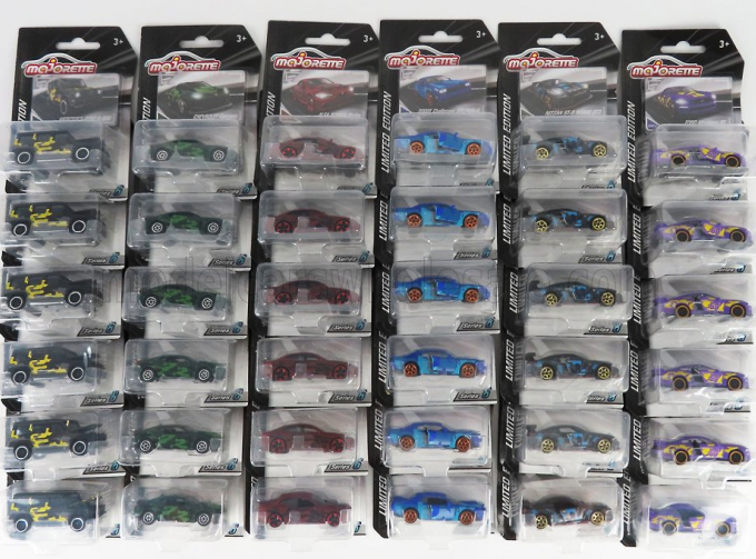 MERCEDES BENZ Set Assortment 36 Pieces - 6x G-class G500 - 6x Dodge Challenger Srt Hellcat - 6x Chevrolet Camaro - 6x Alfa Romeo Giulia - 6x Ford Mustang Gt - 6x Nissan Gt-r Nismo Gt3, Various