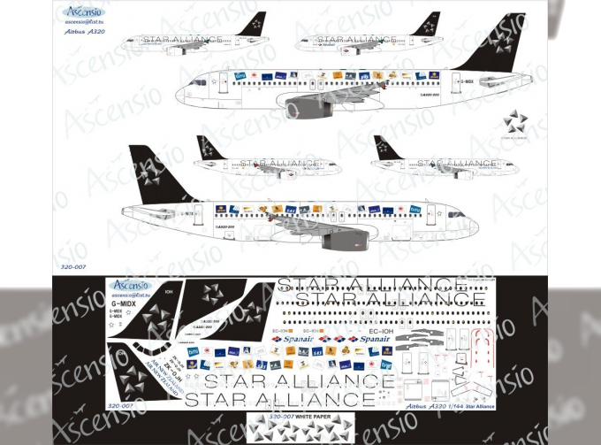 Декаль на самолет Arbus A320-200 (Стар Альянс)