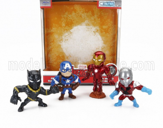 FIGURES Set 4x Avengers - Black Panter - Iron Man - Ant-man - Captain America - Cm. 6.0, Various