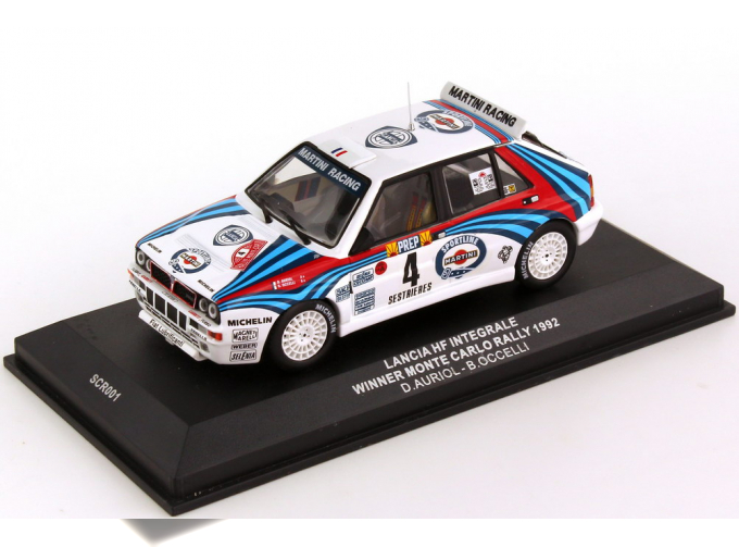 LANCIA Delta HF Integrale Rally Monte Carlo 1992 Martini Nr.4, Auriol / Occelli, white