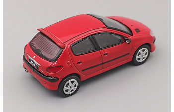 PEUGEOT 206 4-door (1998), red