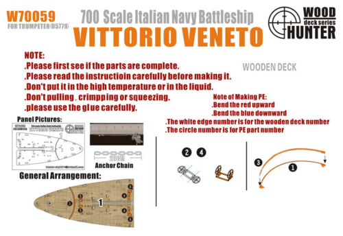 Набор деталей WWII Italian Battleship Vittorio Veneto