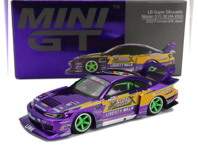 NISSAN Silvia (s15) Coupe №555 Formula Drift Japan Rhd (2022), Purple Yellow