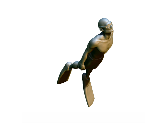 Фигура Дайвер в купальных шортах, окрашенная