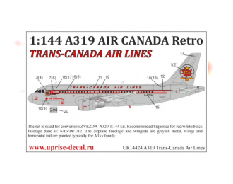 Декаль для A319 Trans-Canada Air Lines Retro of AIR CANADA