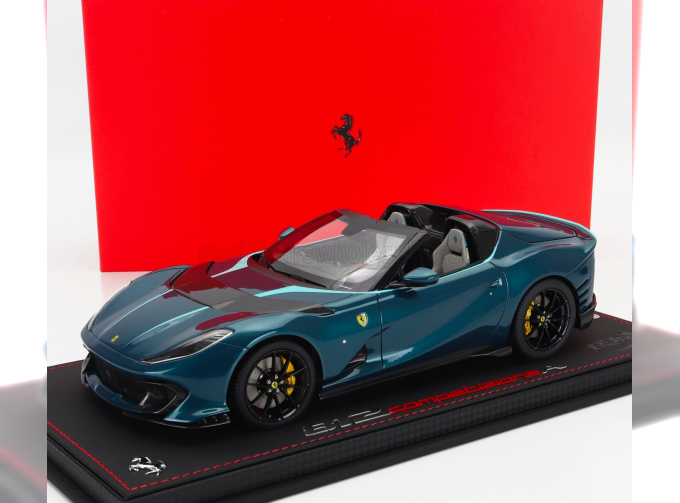 FERRARI 812 Competizione A Spider (2022) - Con Vetrina - With Showcase, Blu Capri - Blue Green Met